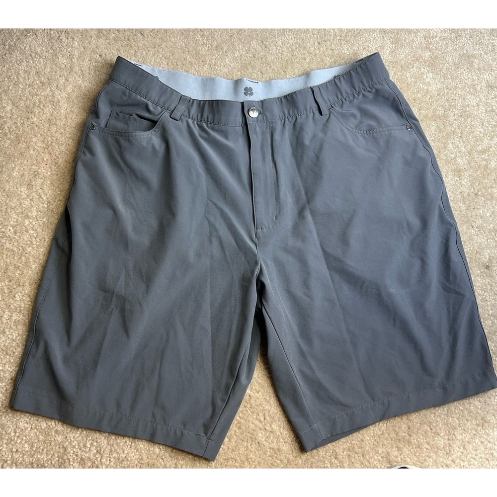Black Clover gray golf shorts 10 polyester chino 38 Vacay Cruise Beach